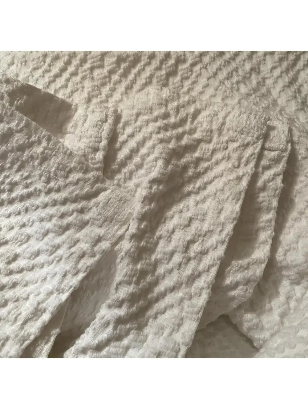 Lumatex Bedspread Made In Portugal TWIN Sz White Waffle Weave Texture 81” x 86”